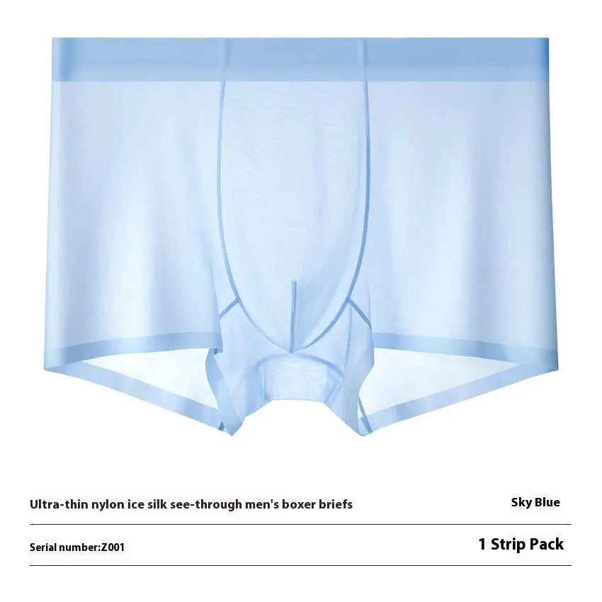 Men's Ice Silk boxer briefs in solid colours showing seamless, ultra-thin design