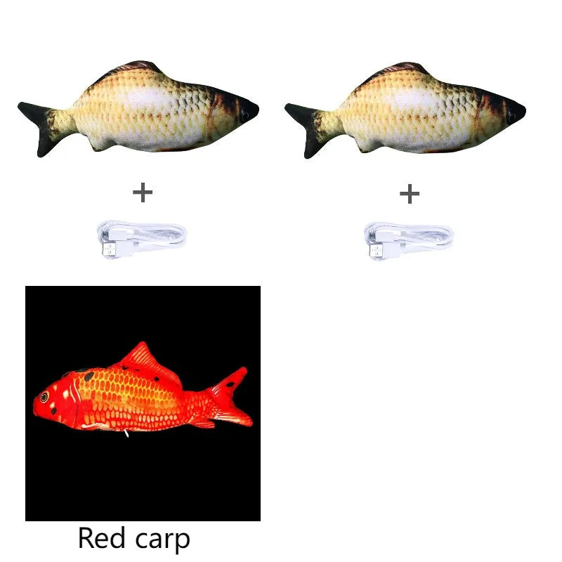 Electronic jumping fish simulation cat toy without catnip, 30cm multicolour design with USB charging