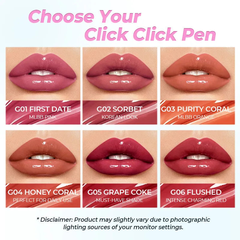 Waterproof moisturising lipstick stick in 1.8g size with six colour shade options