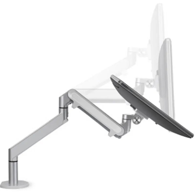 Adjustable aluminum computer stand with air pressure arm bracket in silver or black colour