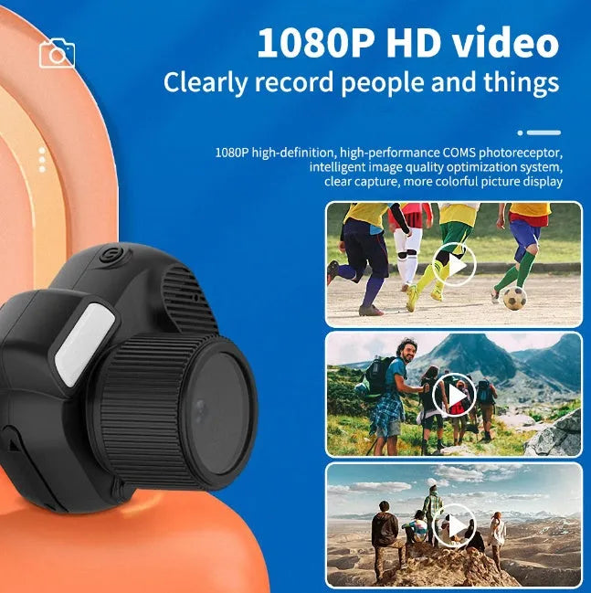 Black Y3000 model HD outdoor sports camera with 0.96-inch display screen, shown with optional memory card.