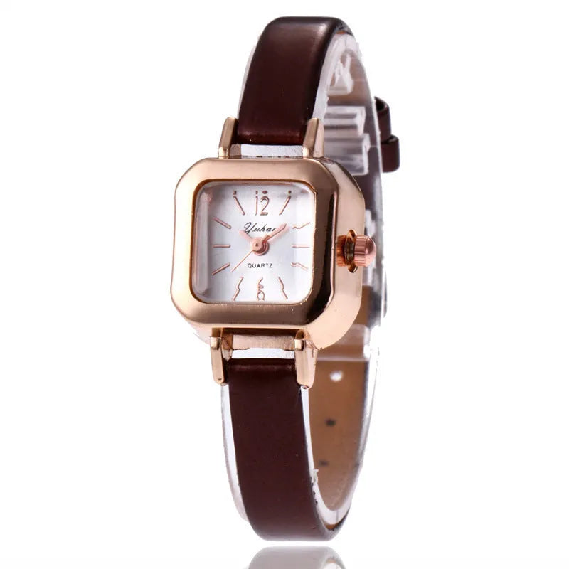 Women's fashion watch with alloy case in black, white, pink, or brown colour options