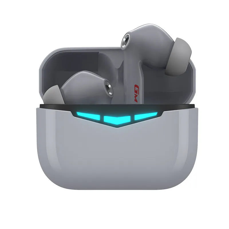 True wireless gaming Bluetooth headset with charging case and silicone earmuffs in four colour options