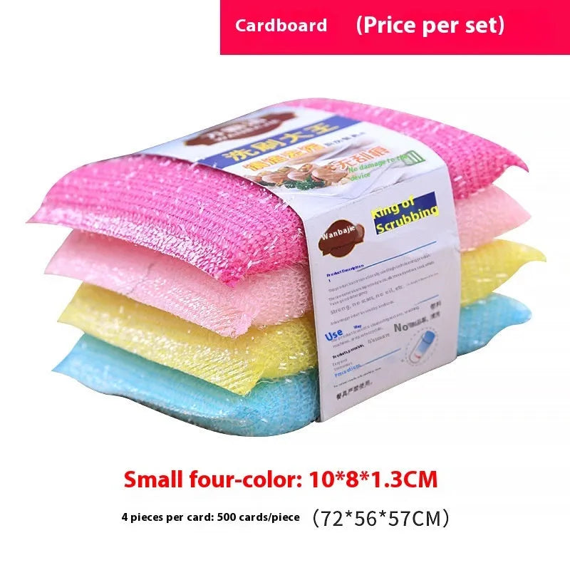 Pinstripe fabric dishwashing sponge mop in macaron colours with plastic handle for wet and dry cleaning
