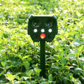 Green solar ultrasonic animal repeller with LED lights for outdoor pest control