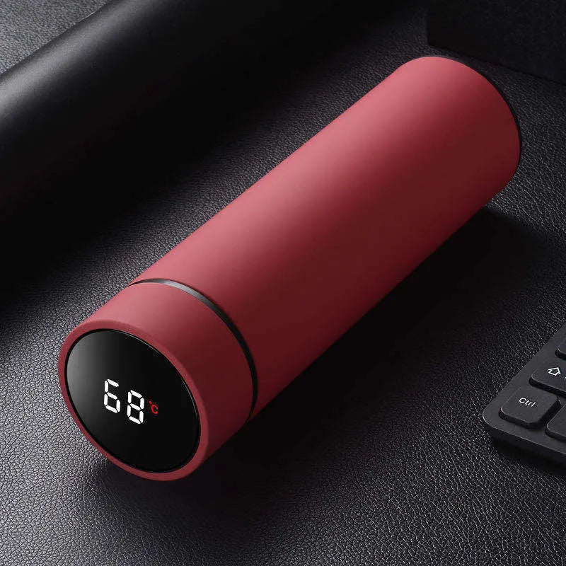 450ml stainless steel vacuum insulated water bottle with copper layer in black, red, gold, and blue colour options