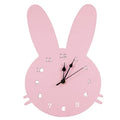 Wooden cartoon wall clock in European alien shape with character designs like rabbit crown and cloud in various colours