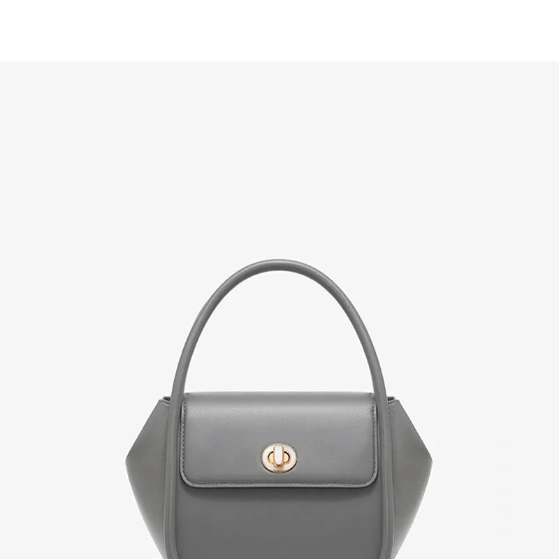 Leather wing-shaped tote cross-body bag in cow leather with single shoulder strap