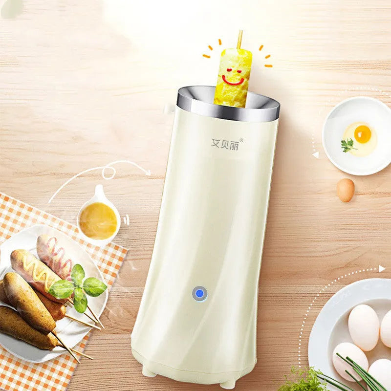 Multifunctional mini breakfast machine in beige with automatic controls and compact design