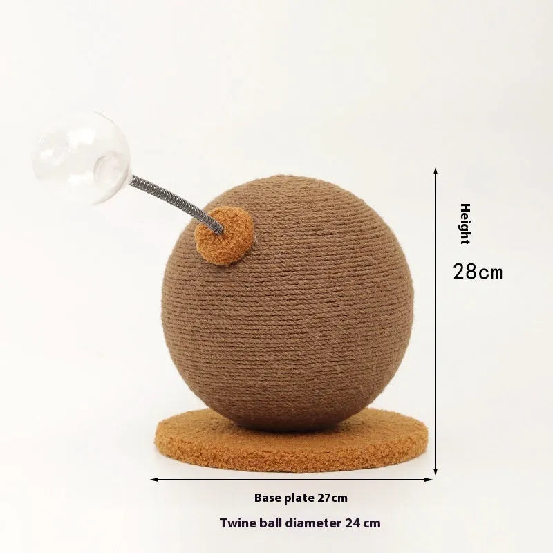 Cat scratching post with hemp rope texture and removable self-grooming component in large and small sizes