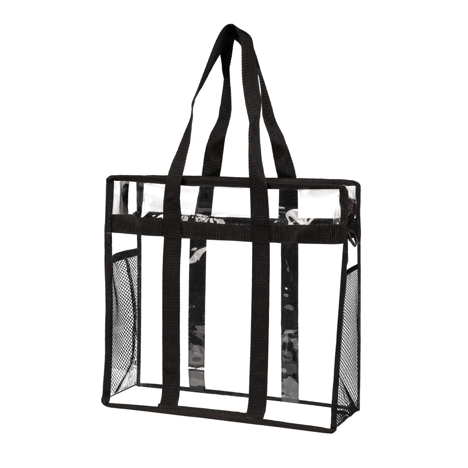 Transparent PVC women's shoulder messenger bag with front compartment and crossbody straps