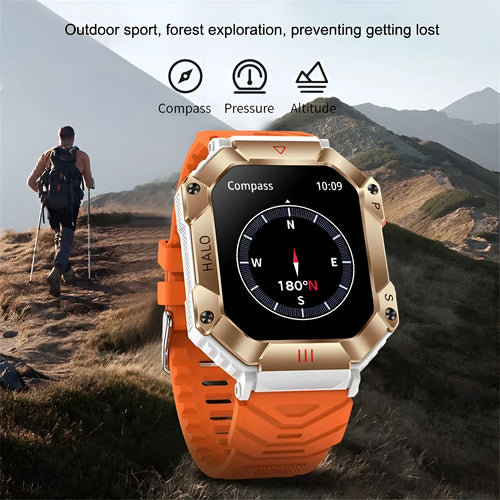 Android GPS smart watch with titanium alloy case and interchangeable strap options showing on wrist
