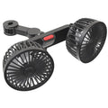 Black car USB rear pillow single head electric fan on a car seat.