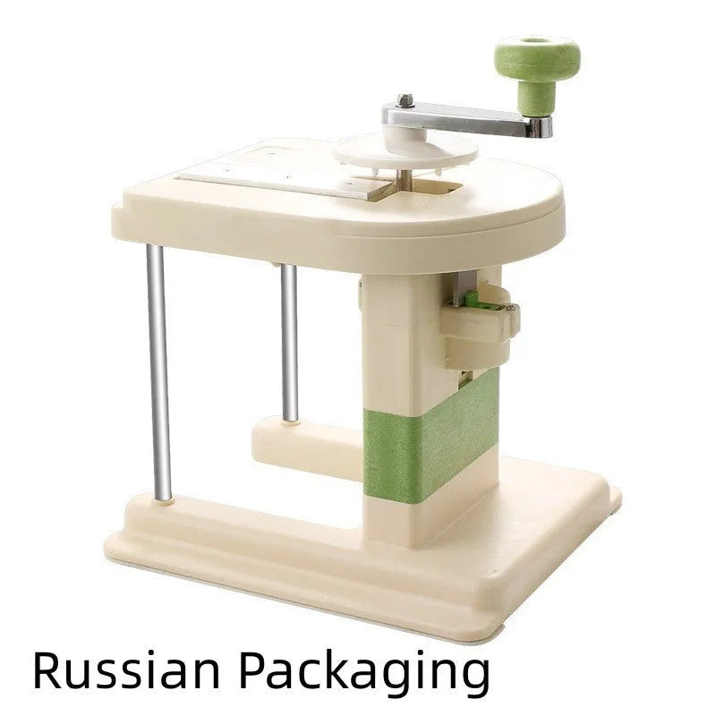 Beige household vegetable slicer and grater with stainless steel blades