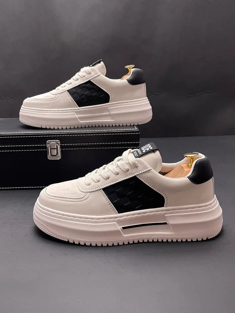 Unisex white and green cloth casual shoe with rubber foam sole, shown alongside a white and black variant.