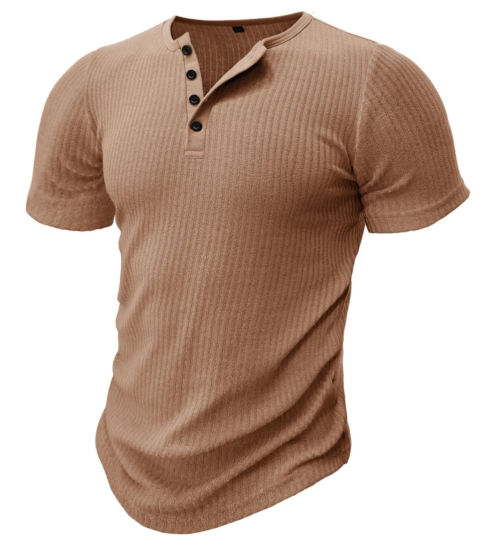 Slim-fit men's sports muscle t-shirt in army green, showing short sleeves and solid colour design.