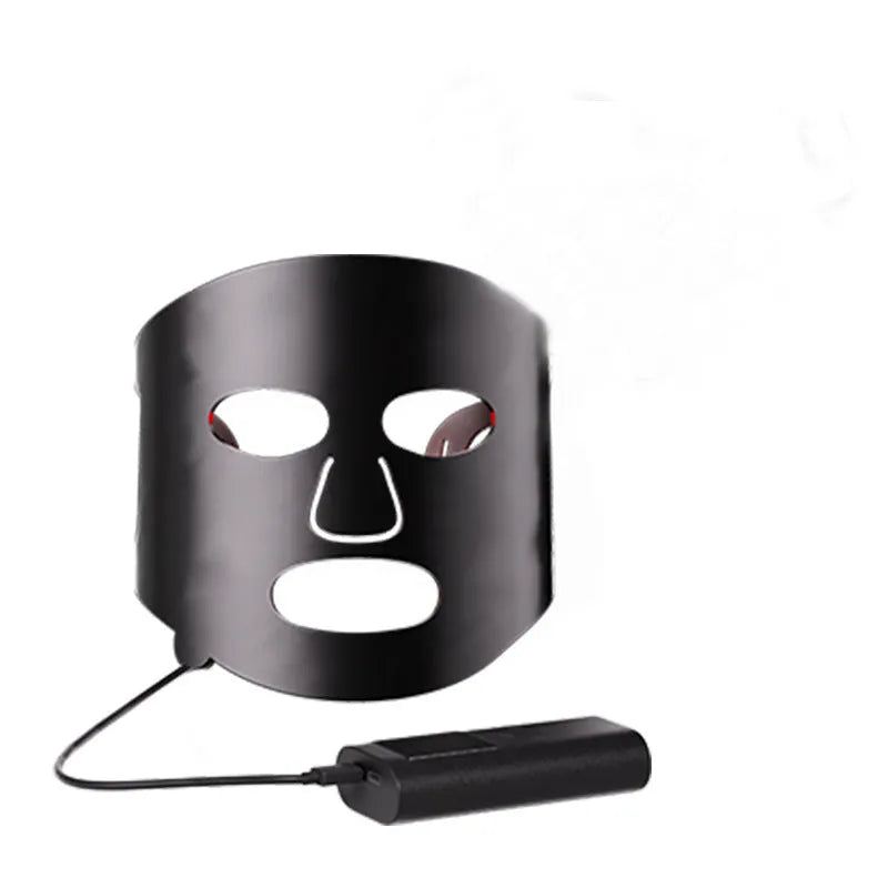 Black gold LED phototherapy face mask with seven light therapy modes for home skin treatment