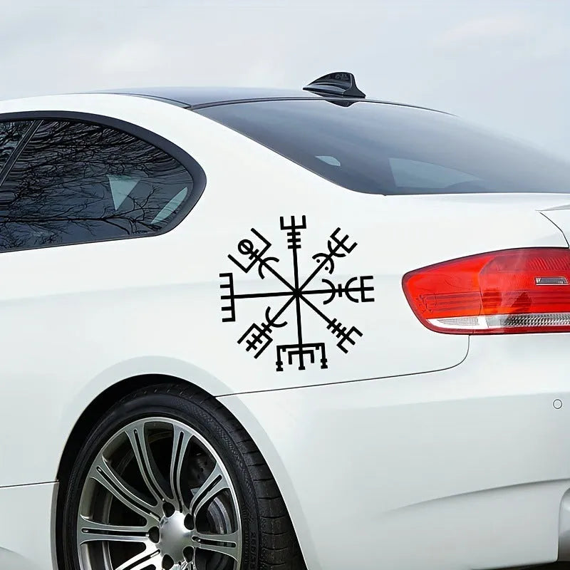Square 13x13cm vinyl car and notebook sticker with adhesive backing.