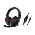 Black wired gaming headset with 6.3mm plug and 40mm speakers for heavy bass.