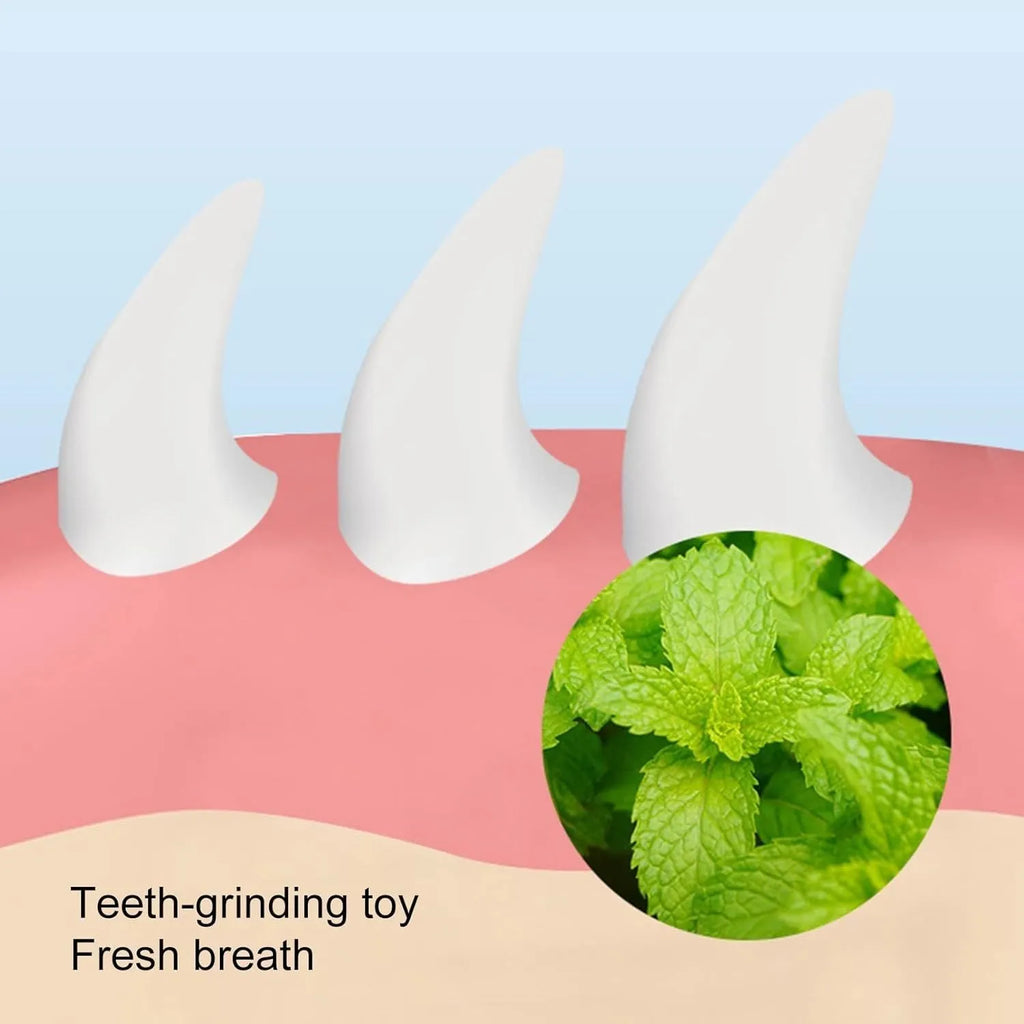 Blue carrot-shaped self-adhesive catnip toy for wall mounting and teeth cleaning