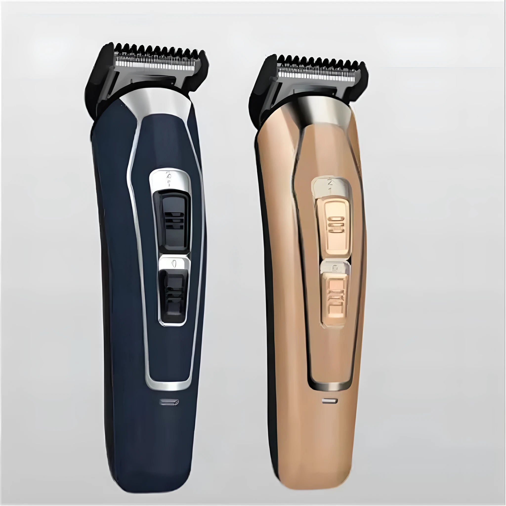 Rechargeable electric hair clipper with stainless steel blade in dark blue or coffee colour with European plug