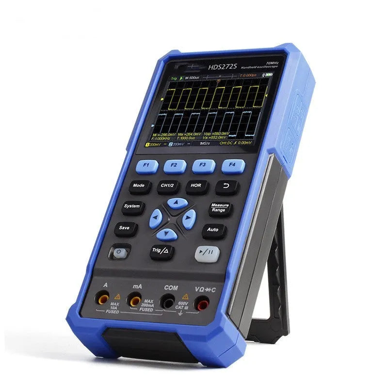 Owon HDS272 handheld digital oscilloscope with probe pens and accessories for auto repair