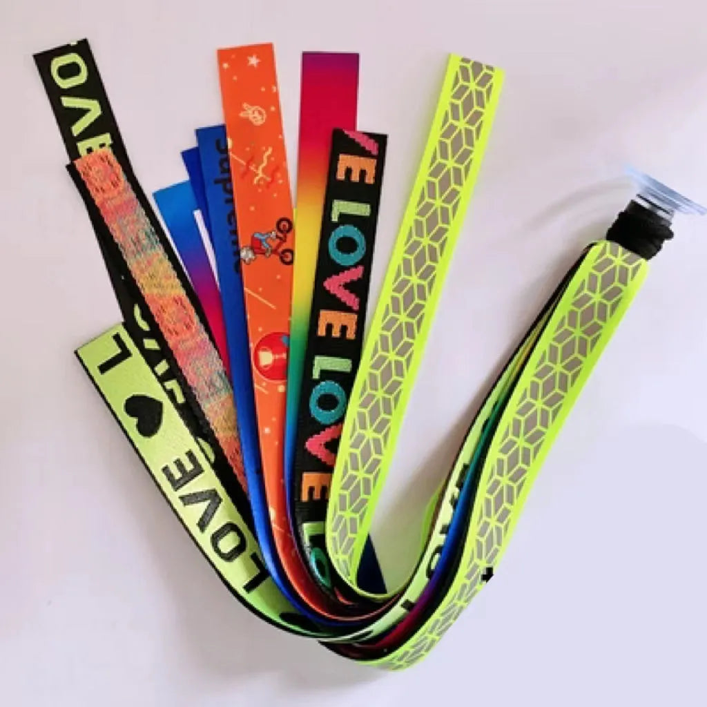 Children's decorative helmet streamer ribbon in multiple colours for roller skating and skiing safety gear.