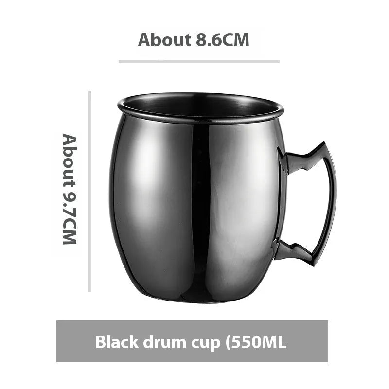 Stainless steel Moscow mule cup with copper plating in multiple colour options and capacity sizes