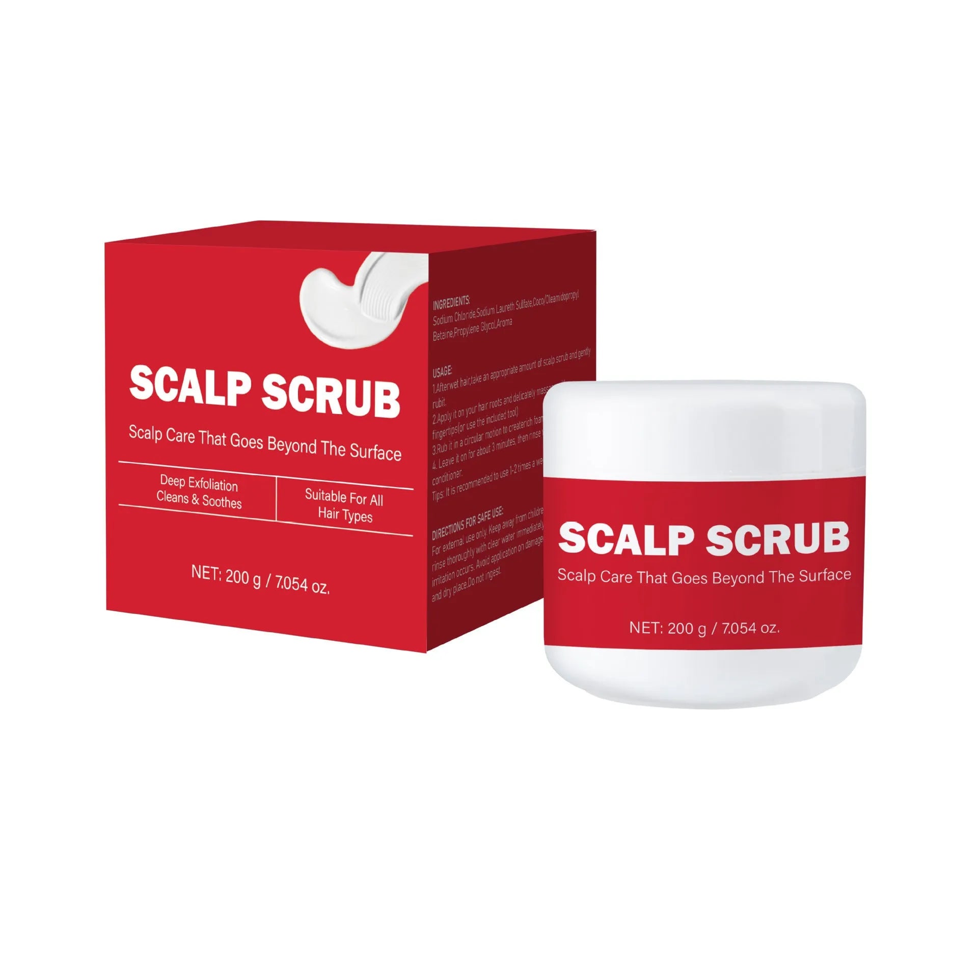 200g exfoliating scalp and facial shampoo for anti-itching and anti-dandruff treatment