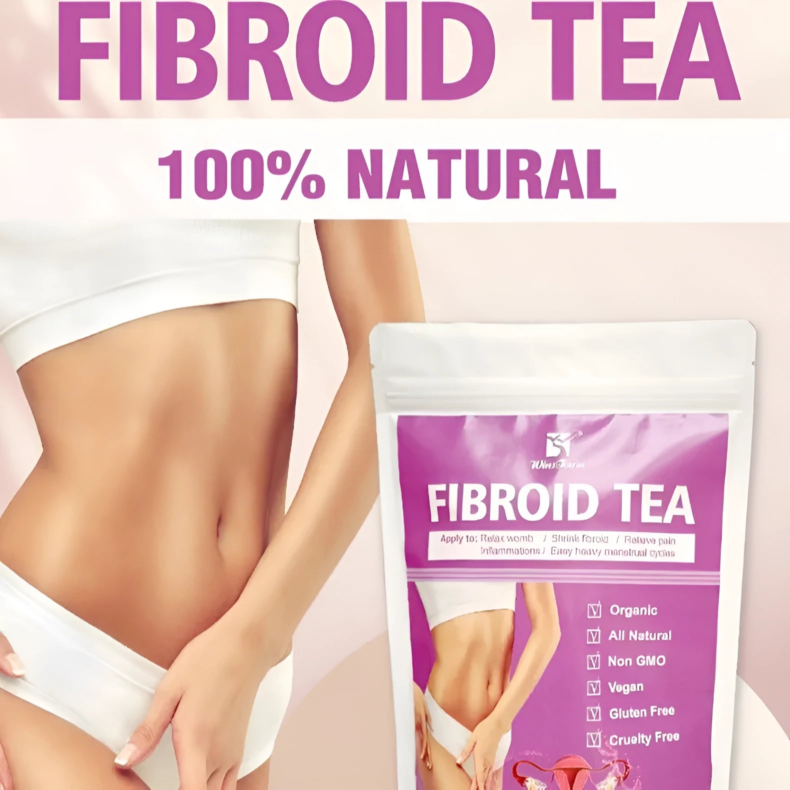 Pack of C83 Winstown Fibroid Herbal Tea bags with cold extract craft.