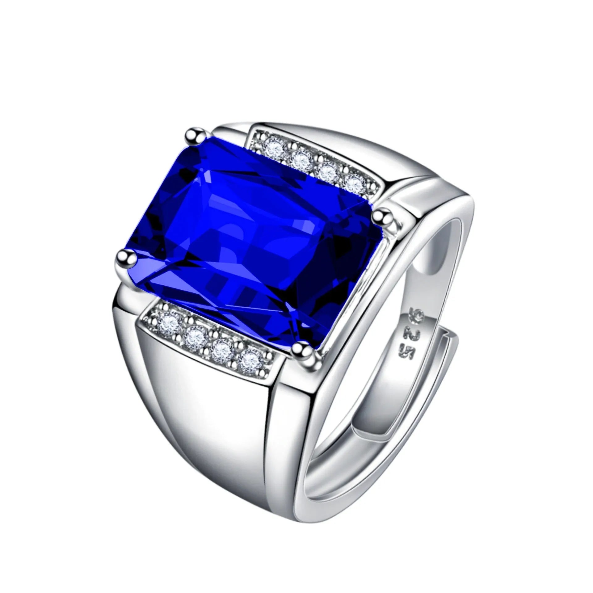 Adjustable copper ring with geometric design and coloured gemstones in natural amethyst colours