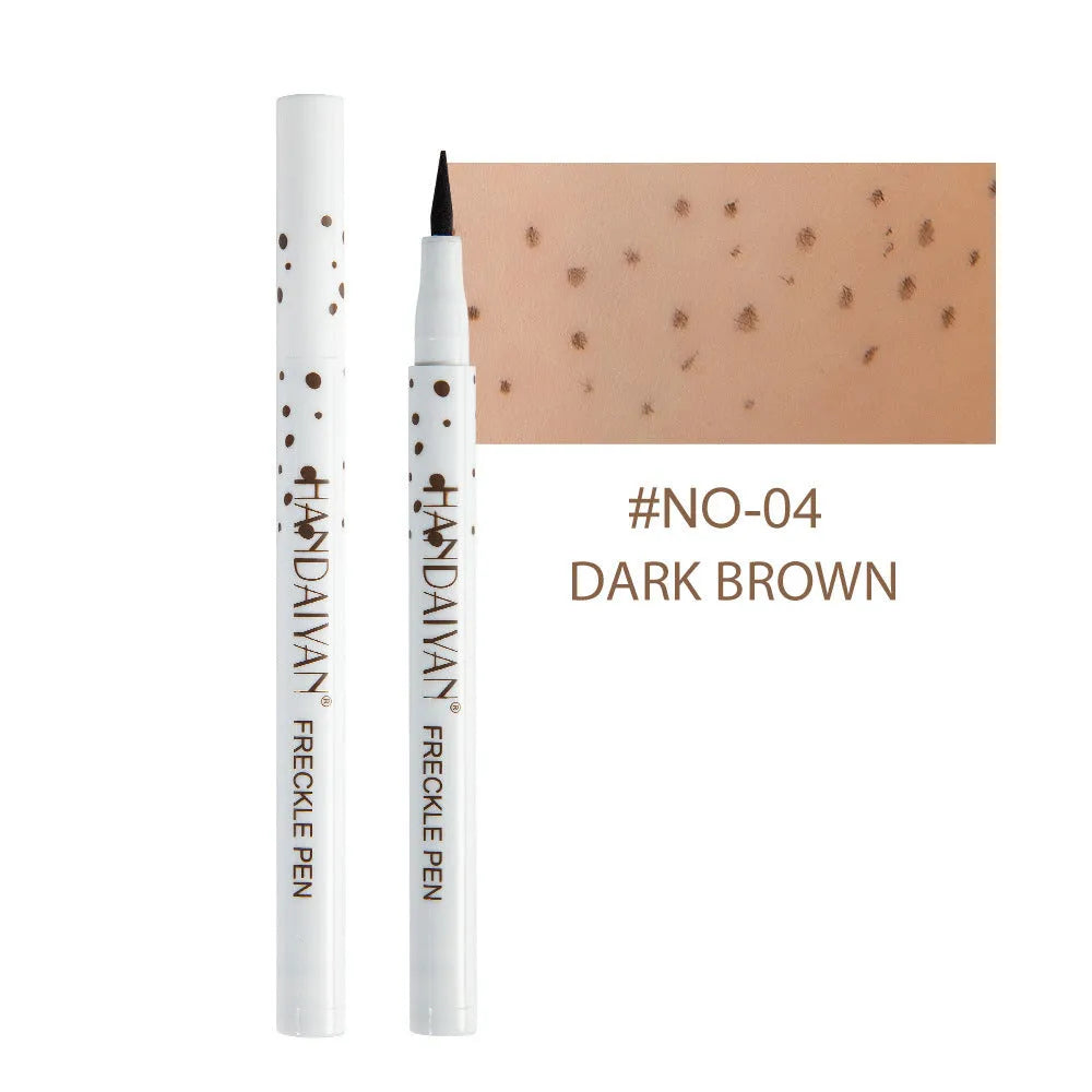 Dark brown freckle pen cosmetic marker for creating realistic false freckles on face and body