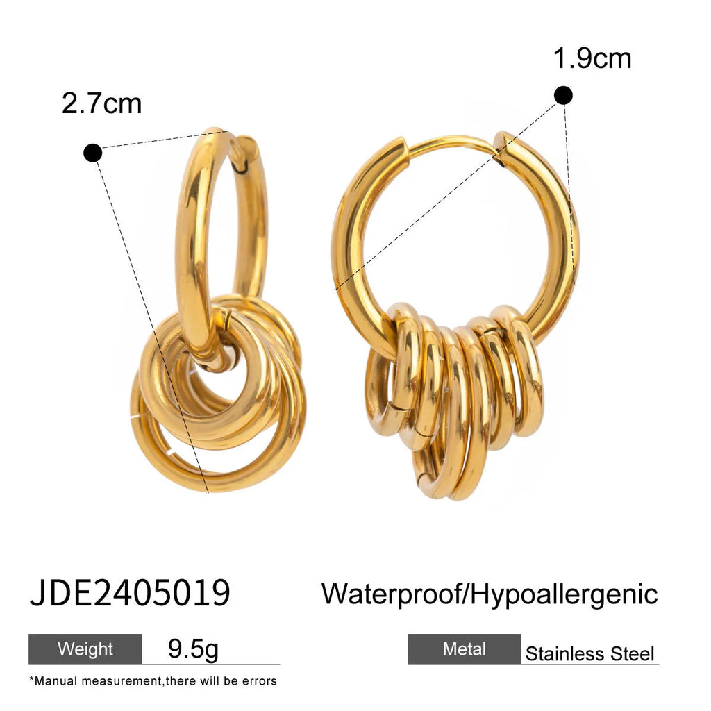 Stainless steel electroplated earrings with colour matching in two finish options