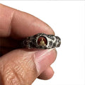 Hand-forged copper Buddha ring with grotto rock texture in size 8