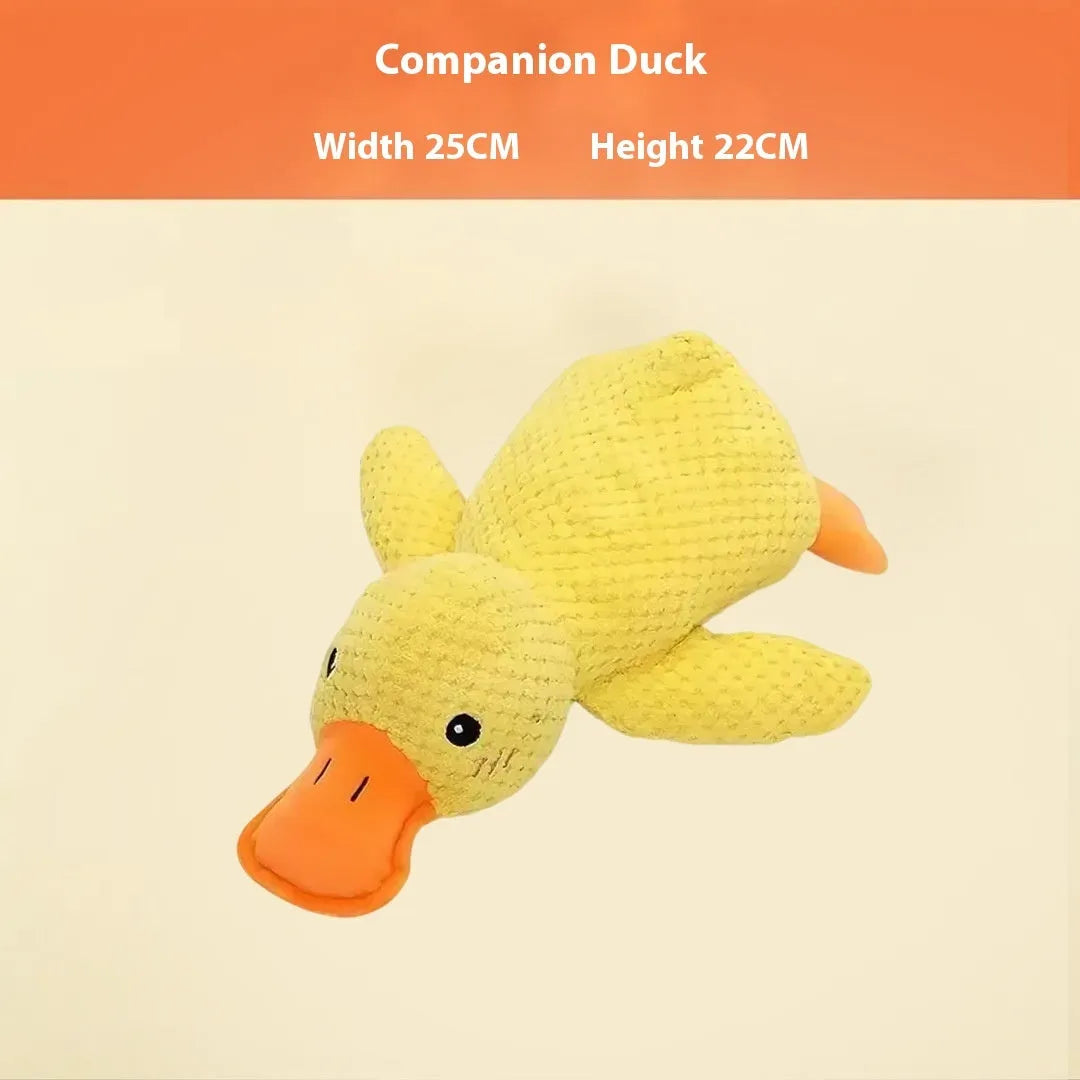 Assorted plush puppy toys including a blue elephant, coloured donkeys, and rechargeable duck styles.