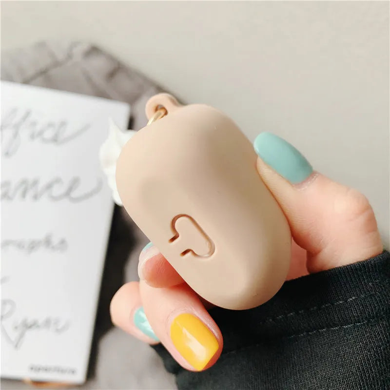Silicone cylinder ice cream design case for Apple AirPods 2 wireless headphones.
