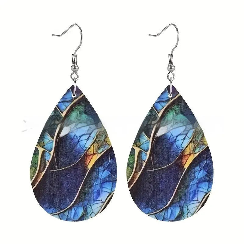 Acrylic flat branch knot drop earrings with personality trendy design in multiple style variations