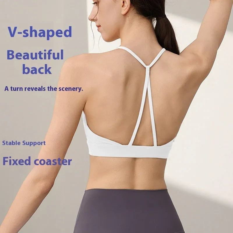 Women's nylon sports vest with double-shoulder straps in five colour options
