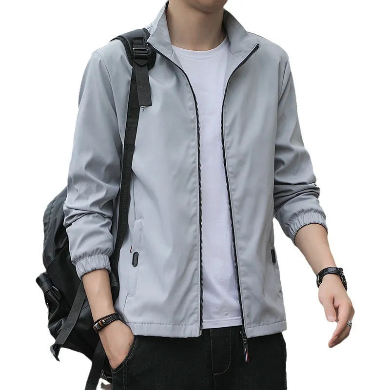 Korean style autumn jacket with loose lapel design in multiple colour options