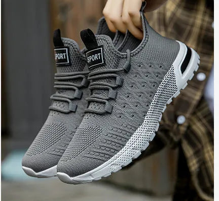 Men's solid-colour casual shoes with mesh upper in six colour options