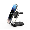 Transparent folding magnetic three-in-one wireless charger for iPhone, AirPods, and Apple Watch
