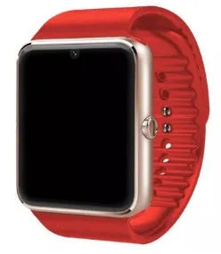 Black smart watch with 1.54 inch display on a silicone strap, showing a watch face and fitness data.