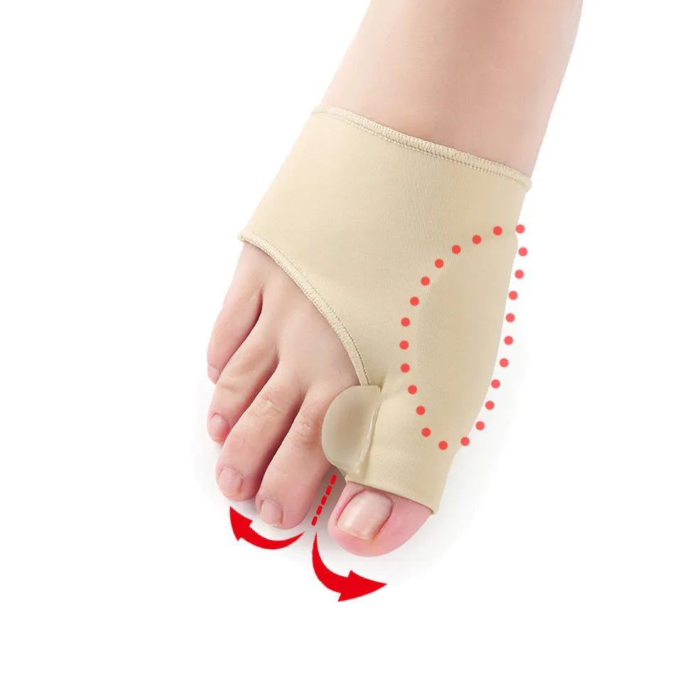 Corrective bunion socks with silicone gel pad and toe separator in three sizes