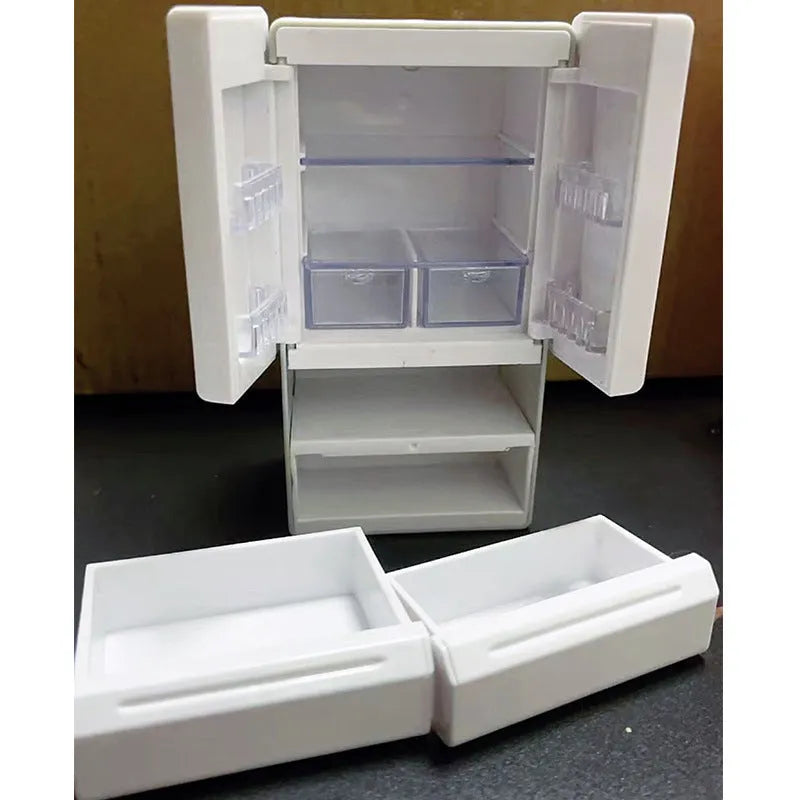 White miniature plastic scenario model with built-in LED light measuring 11.4cm height