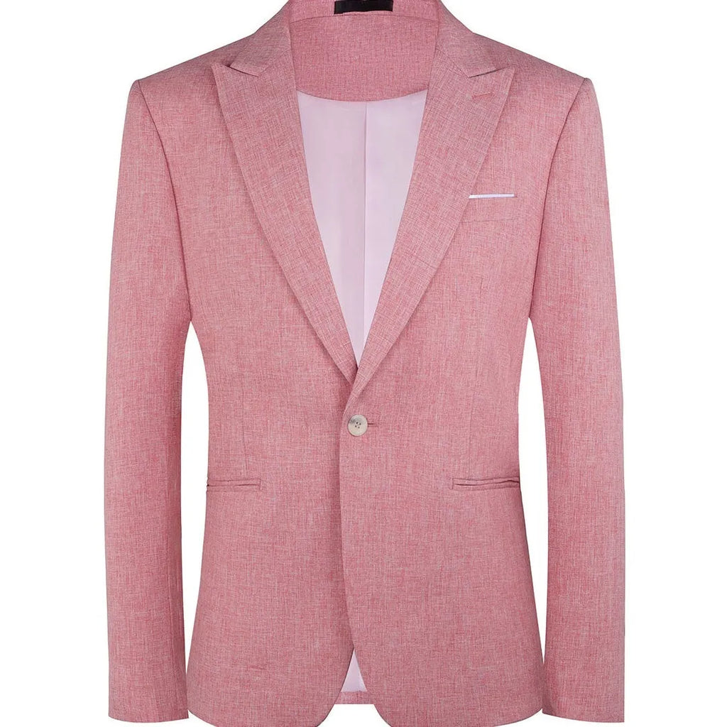 Men's light blue western-style casual suit jacket with slim fit on mannequin