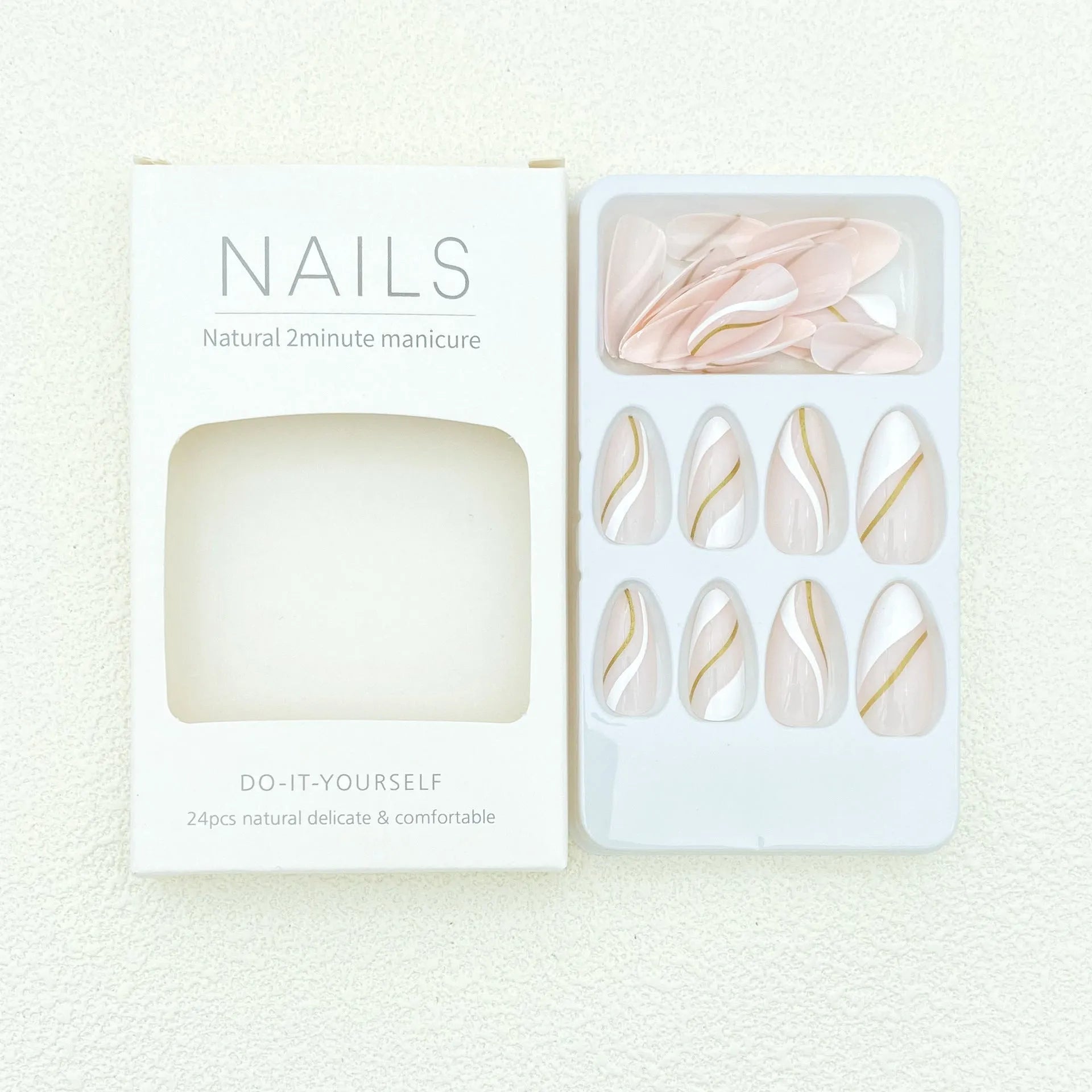 Golden lines plaid pattern wearable nail stickers with drop shape design and JF0518 jelly-like colour