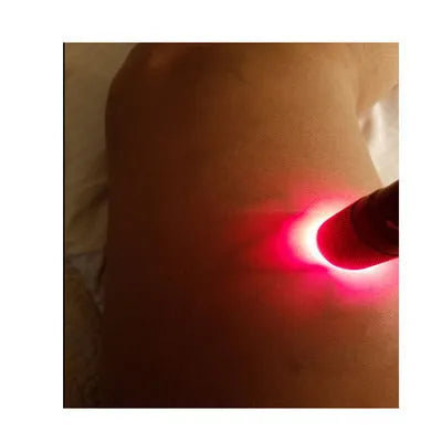 Black aluminium alloy smart vein locator with red LED illumination for medical vein visualisation