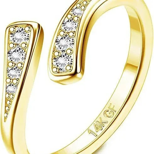 Geometric toe ring with 14K gold plating over copper in unisex design