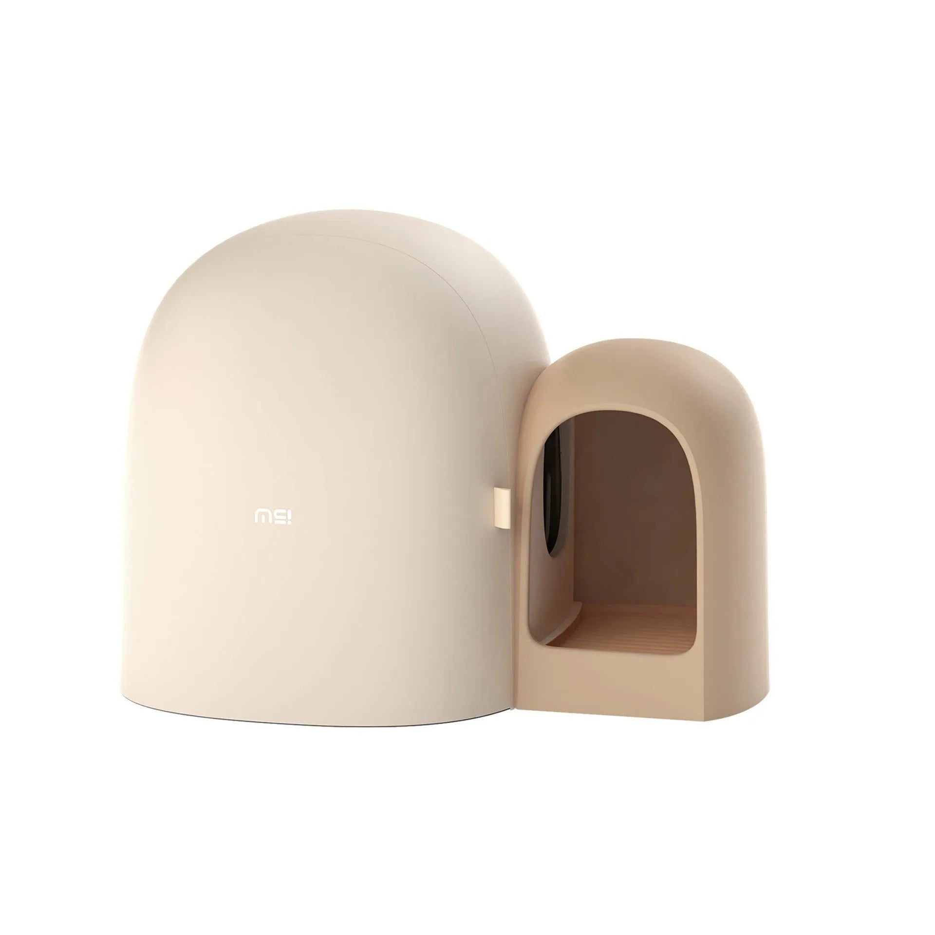 Enclosed oversized cat litter box in three colour options showing dimensions 67.7cm long by 49cm wide
