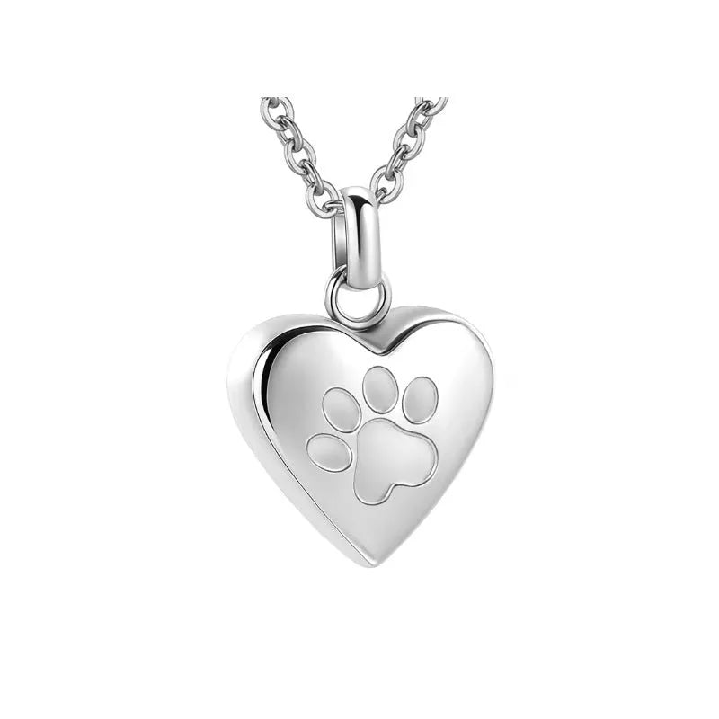 Titanium steel openable heart cinerary necklace for ashes in choice of five colours